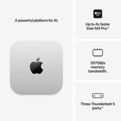 Highlighting fast processing and advanced AI capabilities on the Mac mini M5 Pro 512GB Silver at Tradeline.
