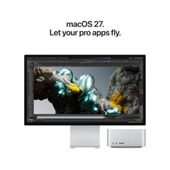 Display screen highlighting macOS 27 running on the Apple Mac Studio M5 Ultra 1TB SSD at Tradeline.