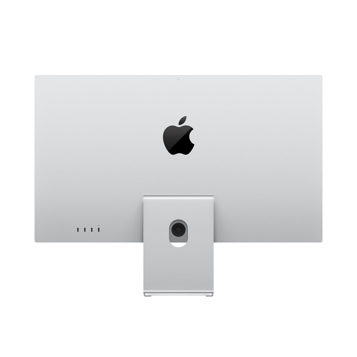 Rear view showing the aluminum back on the Apple Studio Display Standard glass Tilt-adjustable stand from Tradeline.
