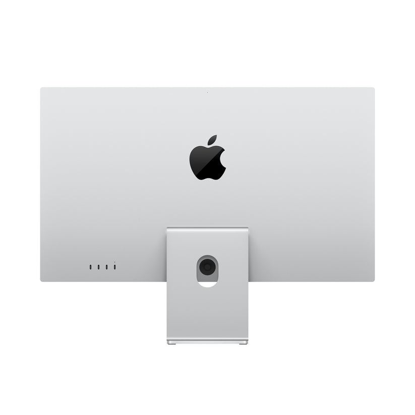 Rear view showing the aluminum back on the Apple Studio Display Standard glass Tilt-adjustable stand from Tradeline.