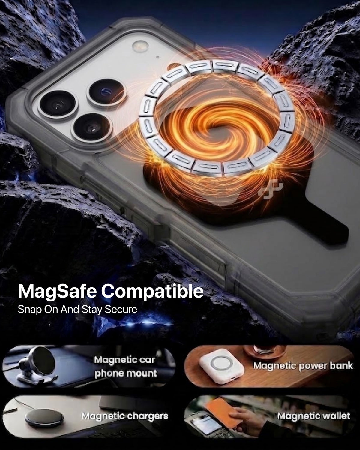 infyty ARMORIX Rugged Case with Heavy-Duty Protection for iPhone 18 Pro - Dark Grey