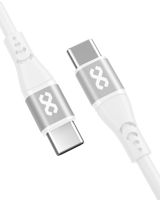 infyty DUO FLEX-I Silicone USB-C to USB-C Charging Cable 100W (1M) - White