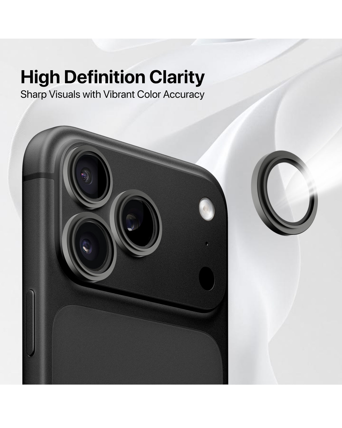 infyty GLINT Lens Protector for iPhone 18 Pro / 18 Pro Max - Black