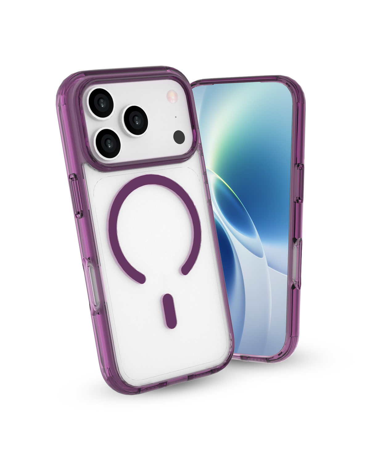 infyty GLOVIO Clear Case with Colored Edges for iPhone 18 Pro - Burgundy