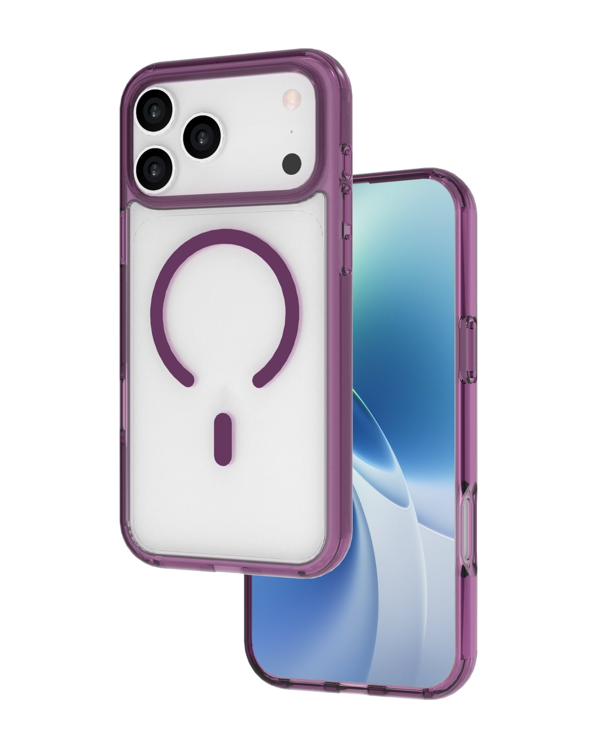 infyty GLOVIO Clear Case with Colored Edges for iPhone 18 Pro Max - Burgundy