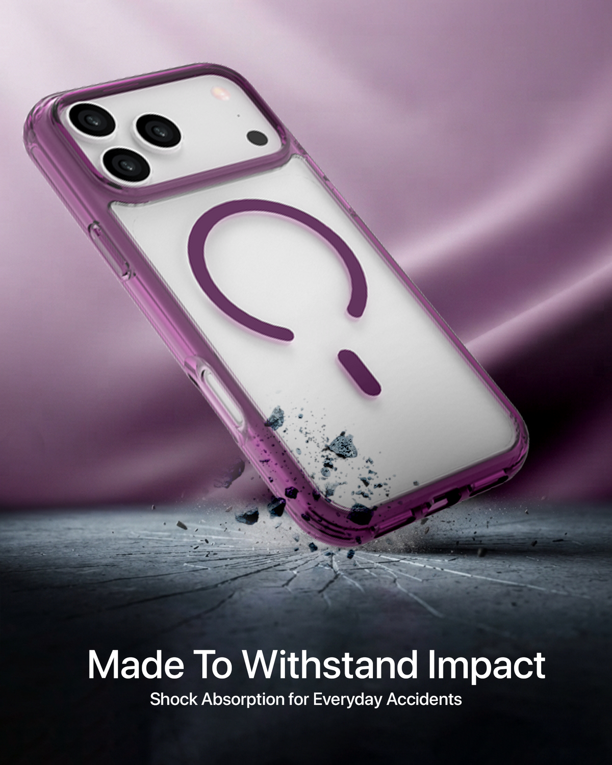 infyty GLOVIO Clear Case with Colored Edges for iPhone 18 Pro Max - Burgundy