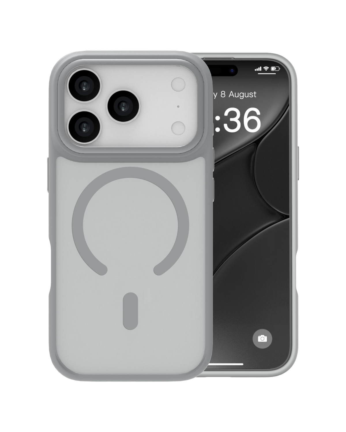 infyty MODO Frosted Soft Touch Case with Metallic Accents for iPhone 18 Pro - Grey