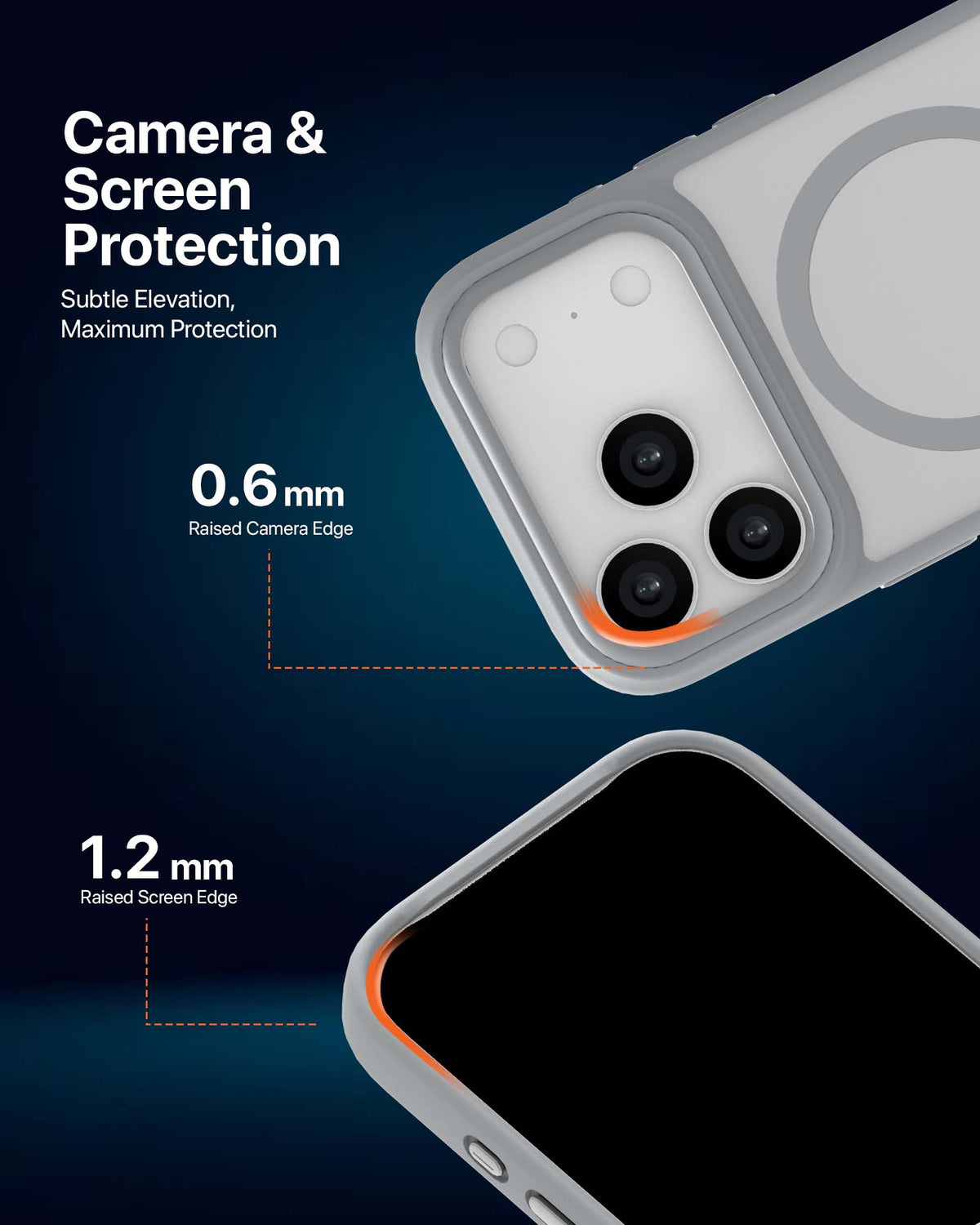 infyty MODO Frosted Soft Touch Case with Metallic Accents for iPhone 18 Pro - Grey