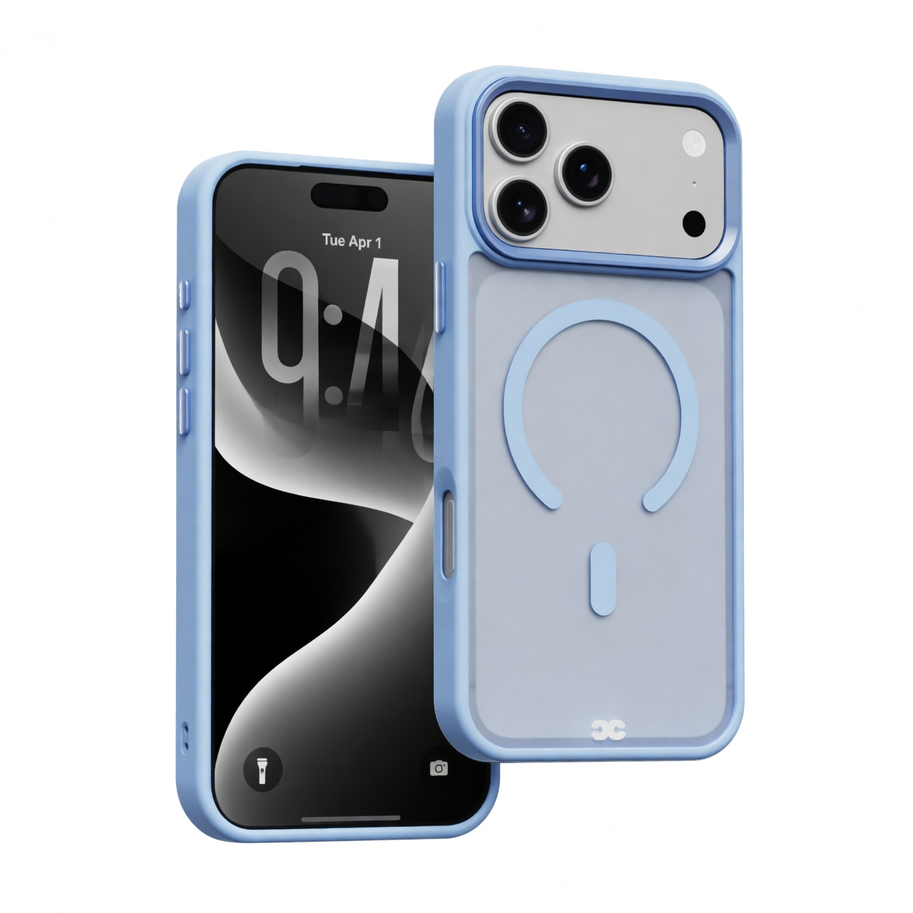 infyty MODO Frosted Soft Touch Case with Metallic Accents for iPhone 18 Pro Max - Light Blue