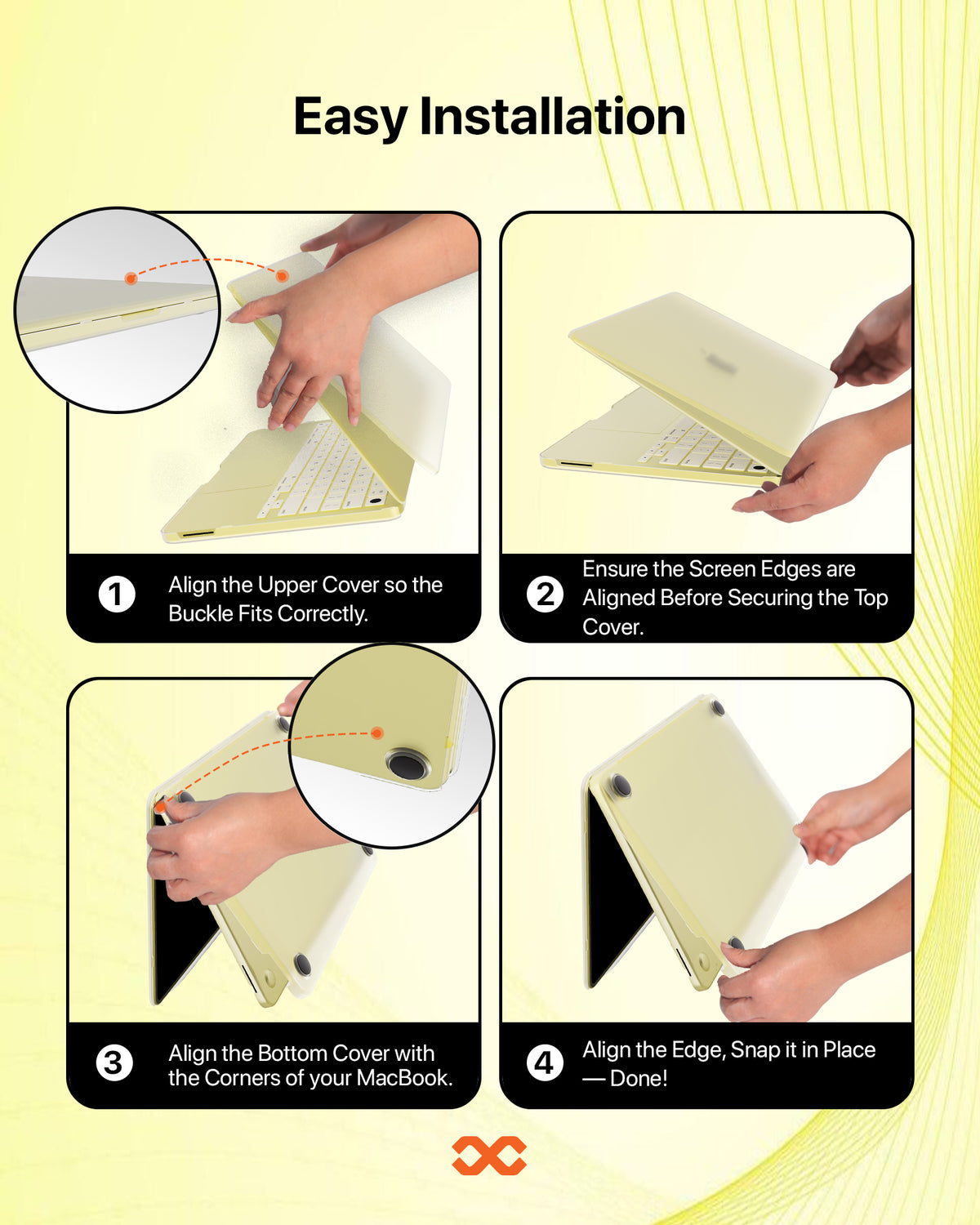 infyty NEONIX Rigid Frosted Shell Case for MacBook Neo - Citrus Yellow