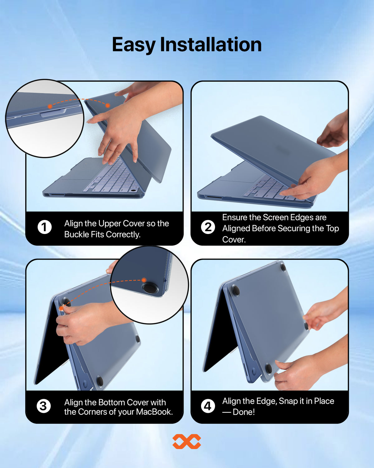infyty NEONIX Rigid Frosted Shell Case for MacBook Neo - Deep Navy