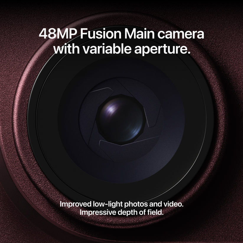 48MP fusion main camera with variable aperture on the iPhone 18 Pro Max 512GB Glacier at Tradeline.