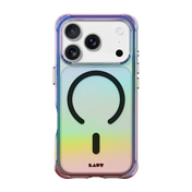 Rear view of the deeply textured Laut AERO HOLO shockproof case for iPhone 17 Pro in Holo Midnight color from Tradeline.