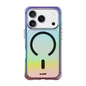 Rear view displaying the sleek, light-catching Laut AERO HOLO case for iPhone 17 Pro Max in Holo Midnight at Tradeline.