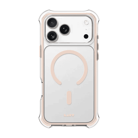 Rear view of the heavy-duty Laut AERO PROTECT case for iPhone 17 Pro Max in Saddle Brown finish available at Tradeline.