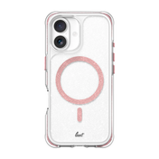 Rear view of the stylish Laut AERO SPARKLE everyday protection case for iPhone 17 in Crystal Pink from Tradeline.