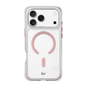 Rear view showcasing the shimmering Laut AERO SPARKLE case for iPhone 17 Pro Max in Crystal Pink at Tradeline.