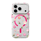 Rear view of the vibrant Laut BLOSSOM LUXE case for iPhone 17 Pro Max in Pink Roses graphic available at Tradeline.