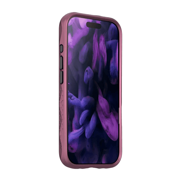 front side view of the sleek Laut CARBON MATTER armor case for iPhone 17 in Wine Red colorway available at Tradeline.