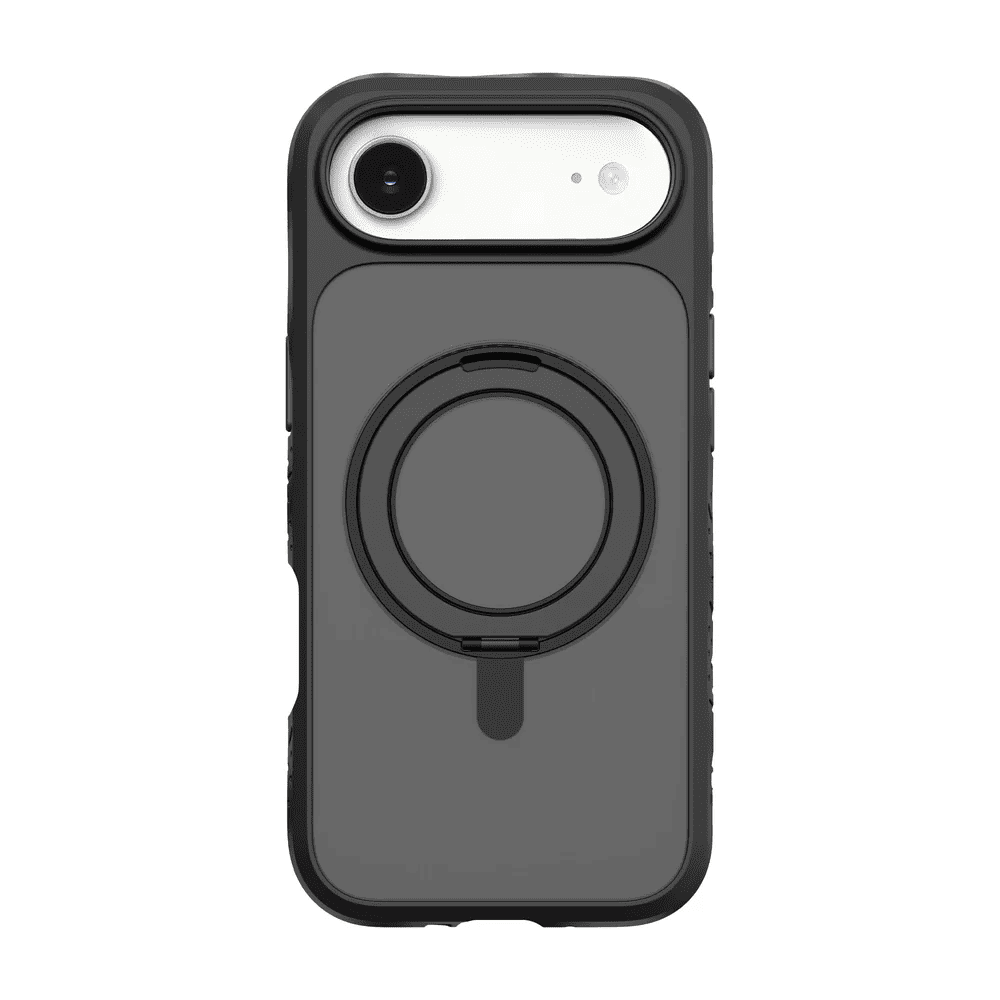 Rear view of the durable Laut CARBON MATTER case for iPhone Air in Midnight black finish at Tradeline.