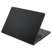 Quarterly open view showcasing the slim LAUT HUEX bumper case for MacBook Pro 14-inch 2023/2021 in Frost Black at Tradeline.