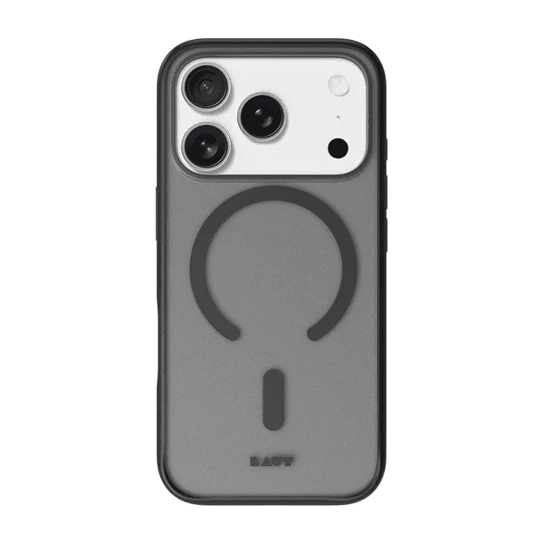 Front face view of the rugged Laut HUEX PROTECT case for iPhone 17 Pro Max in Black colorway available at Tradeline.