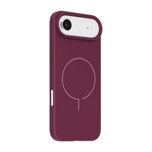 Side view displaying the minimalist form factor of the Laut HUEX SLIM case for iPhone Air Mauve Wine at Tradeline.