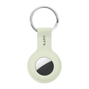 Front view in daylight of the unique LAUT HUEX TAG case for AirTag in Glow in The Dark available at Tradeline.