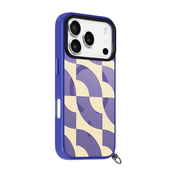 Back side perspective detailing the raised camera array ring on the Laut KEYKO POP case for iPhone 17 Pro Indigo Tide at Tradeline.