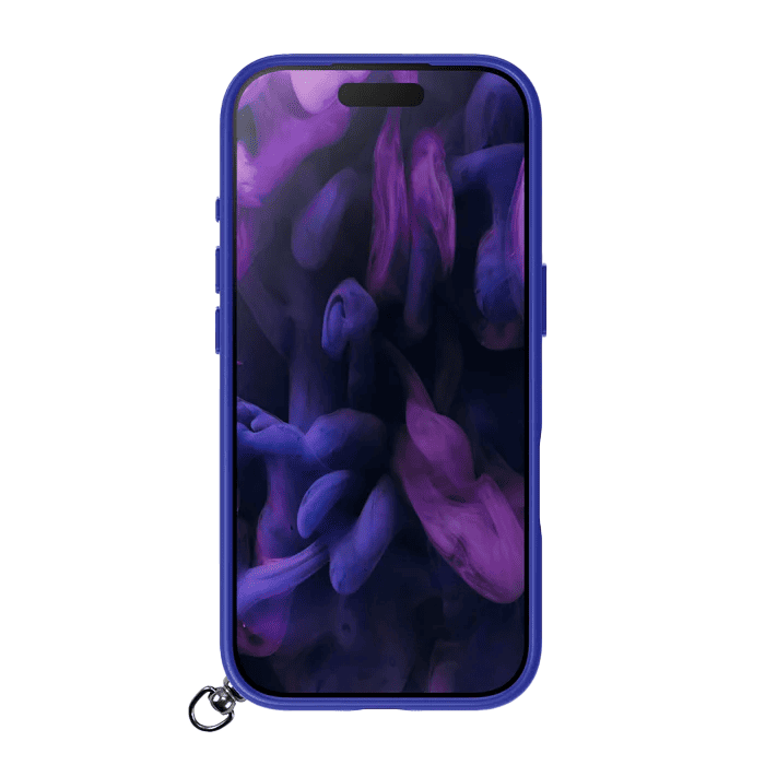 Front view displaying the snug screen frame of the Laut KEYKO POP case for iPhone 17 Pro Max Indigo Tide from Tradeline Egypt.