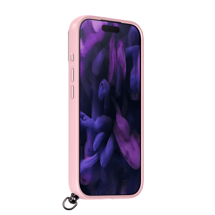 Front side profile showing the daily drop defense of the Laut KEYKO POP series case for iPhone 17 Pro Max Rosy Wave from Tradeline.