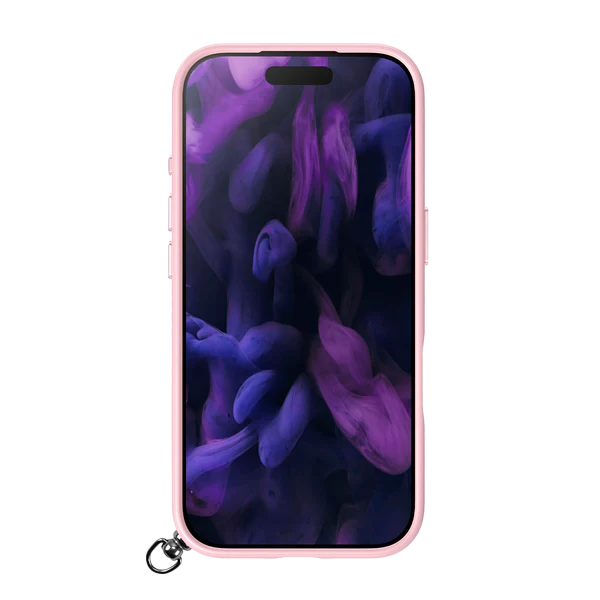 Front view showing the screen edge protection on the Laut KEYKO POP everyday case for iPhone 17 Pro Rosy Wave from Tradeline.