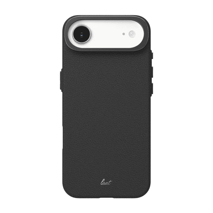 Rear view of the protective Laut LUXEDGE case for iPhone Air in Slate Black showing the textured back plate at Tradeline.