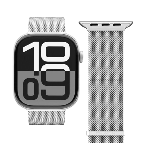 سوار فونماهلين ميلانيز لوب 2 لساعة أبل مقاس 44 / 45 / 46 / 49 ملم — فضي (Vonmahlen Milanese Loop 2 for Apple Watch 44 | 45 | 46 | 49mm - Silver)