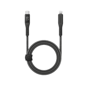 كابل ENERGEA Flow من Lightning إلى USB-C مع شاشة بطول 1.5 متر - أسود