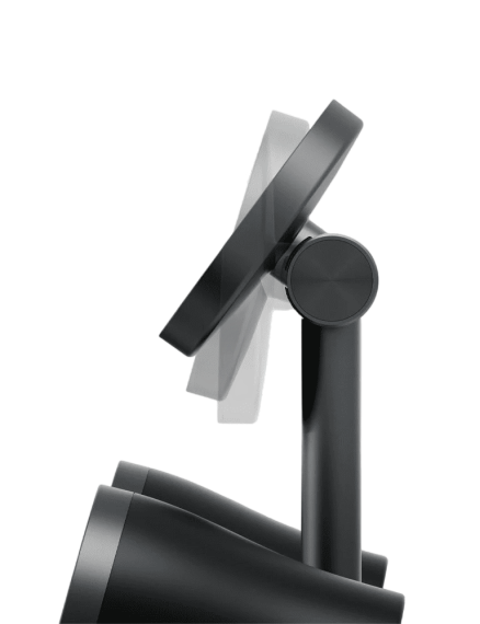 شاحن لاسلكي ENERGEA MagAudio Stand معتمد بتقنية Qi2 للشحن اللاسلكي وحامل صوتي - رمادي غامق